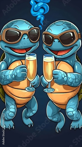 Illustration - Cool Turtles...