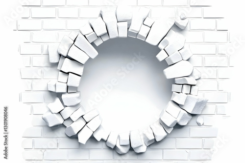 3D Render White Brick Wall ...