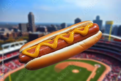 3D Hot Dog Illustration - M...