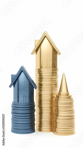 3D Illustration - Houses on...