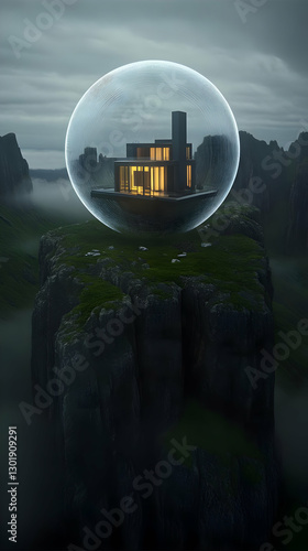 3D Illustration- House in a...