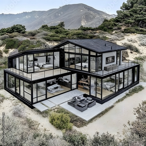 3D Illustration Modern Glas...
