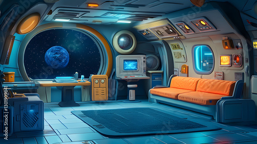 Fototapeta Naklejka Na Ścianę i Meble -  cartoon Space Station