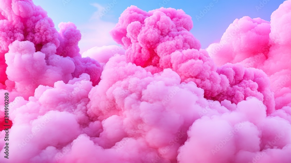 Abstract Pink and Light Pink Cloudscape Against a Light Blue Sky Abstract Pink and Light Pink Cloudscape Against a Light Blue Sky