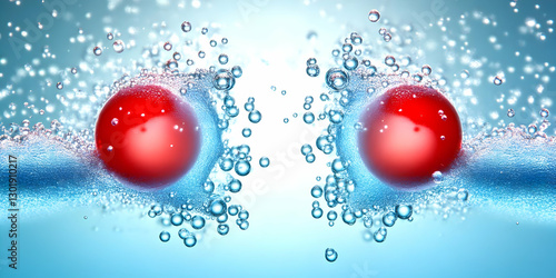 3D Illustration Red Spheres...