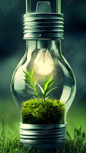 3D Illustration Green Energ...