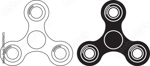 fidget spinner or hand spinner icon set photo