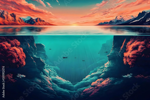 Illustration - Sunset Ocean...