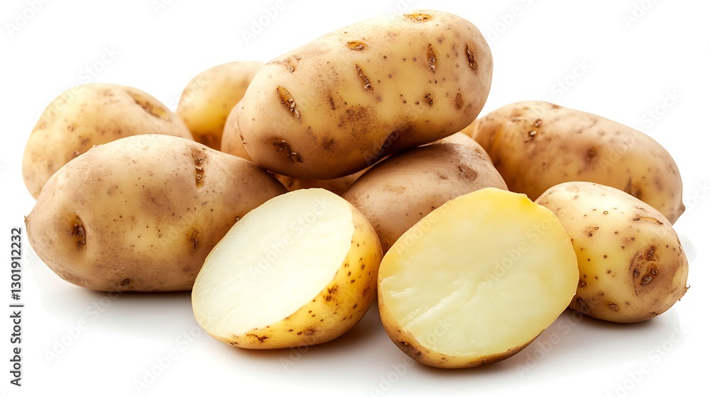 a group of potatoes with different angles a group of potatoes with different angles