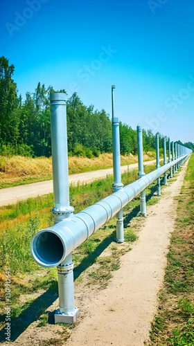 Photo of Industrial Pipeline Infrastructure in Rural Landscape