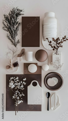 Obraz na płótnie Photo Still Life Composition, Brown, White, Beige w salonie