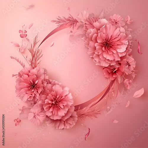 3D Illustration Pink Floral...