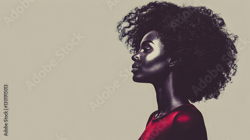 Photo Serene Woman Afro Hai...