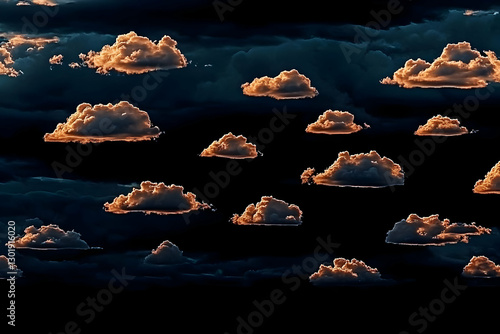 Photo Dark Sky Orange Cloud...