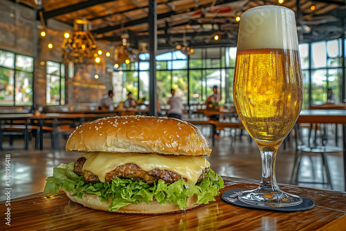 Cheeseburger and Beer in Re...