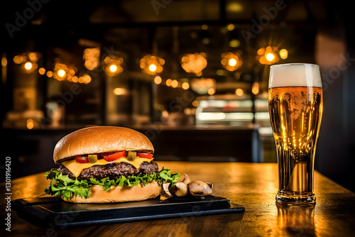 Photo, Juicy Burger, Beer, ...