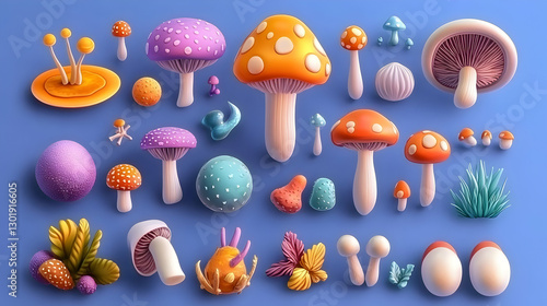 3D Illustration Colorful Mu...