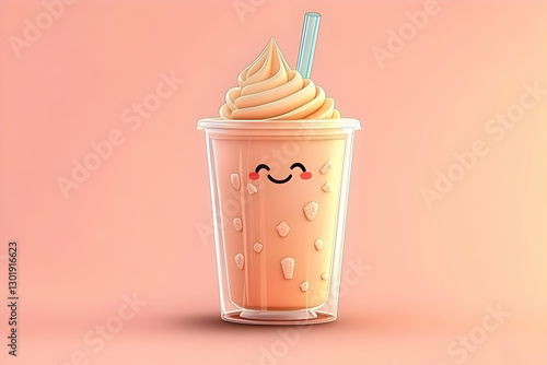 3D Illustration Cute Milksh...