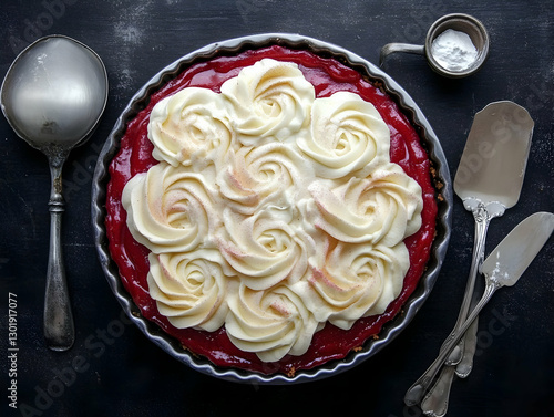 Photo Dessert Tart Cream Ro...