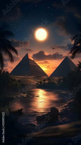 Illustration - Pyramids, Su...