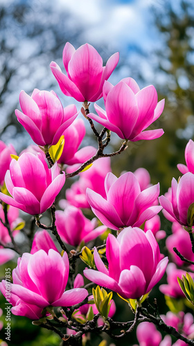 Photo Pink Magnolia Blossom...