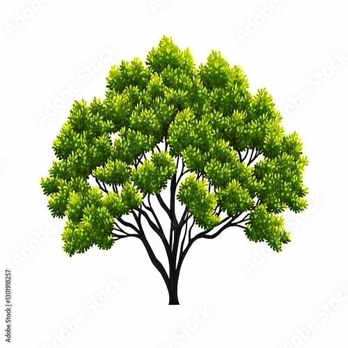 Illustration Lush Green Tre...