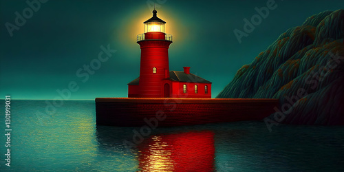 Illustration - Red Lighthou...