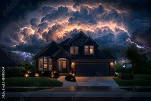 Illustration of Suburban Ho...