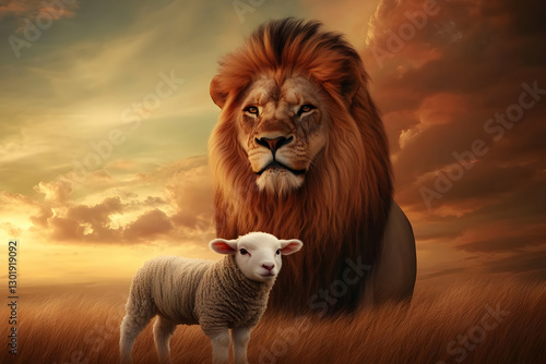 Illustration Lion and Lamb ...