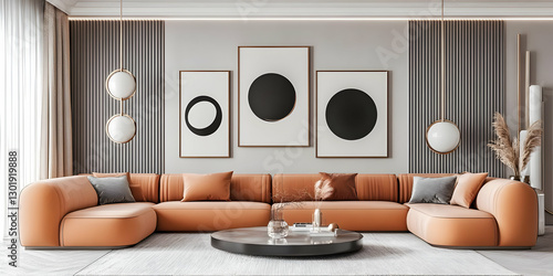 3D Illustration Modern Livi...