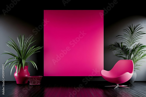 3D Illustration Pink Room I...
