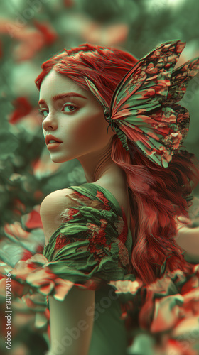 butterfly fairy in the garden
