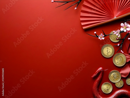 Red Background Illustration...