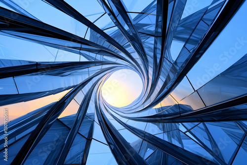 3D Illustration Swirling Gl...