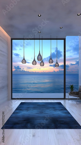 Serene Coastal 3D Room Illu...