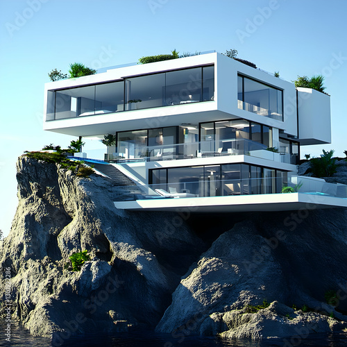 3D Illustration Modern Clif...