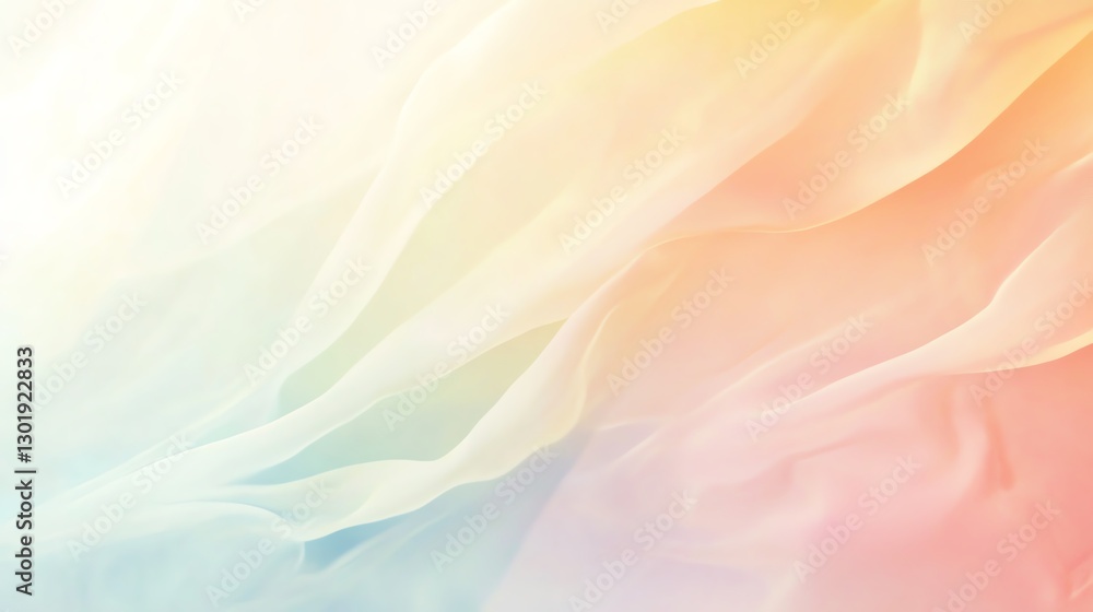 Fototapeta premium Soft Pastel Fabric Waves Create a Serene and Calming Atmosphere in a Bright Space