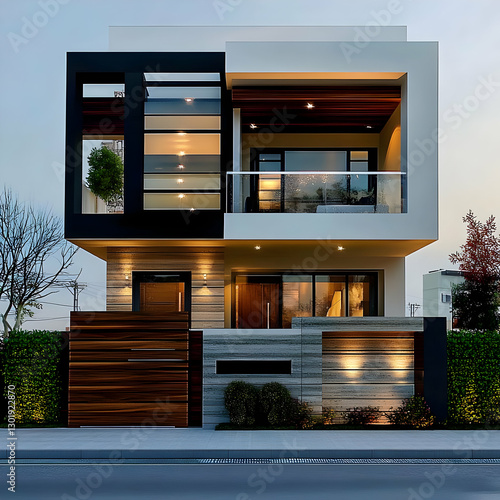 3D Illustration Modern Hous...