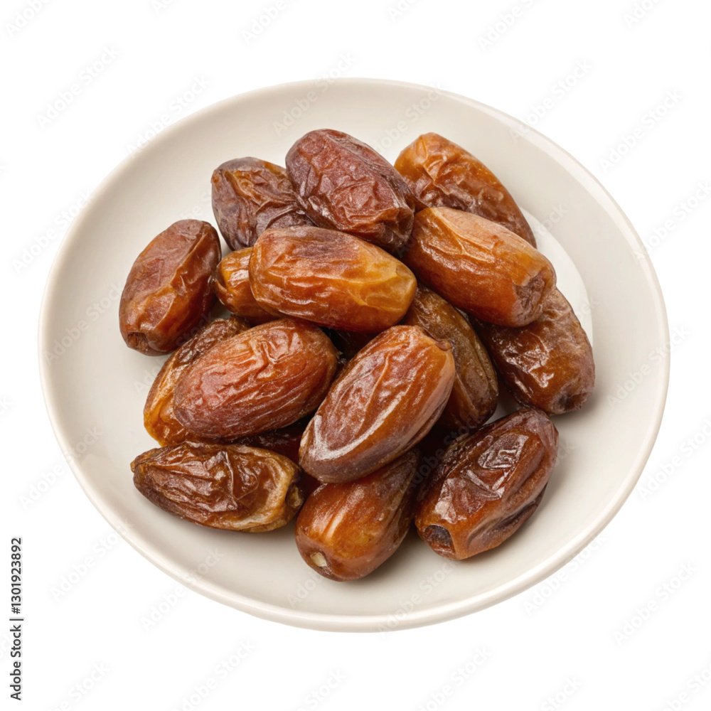 Dates in a plate isolated on transparent background Dates in a plate isolated on transparent background