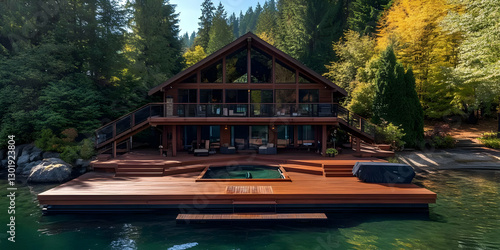 Lakefront A-Frame Cabin Photo