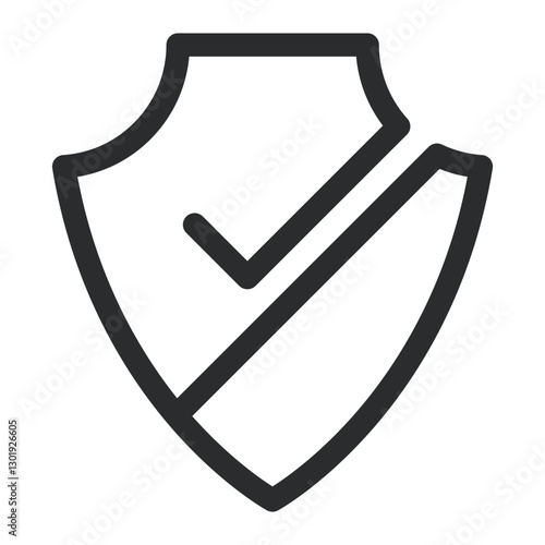 icon a shield with a check mark representing security protection and verified approval.