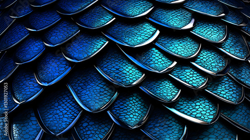 Deep Blue Dragon Scales 3D ...