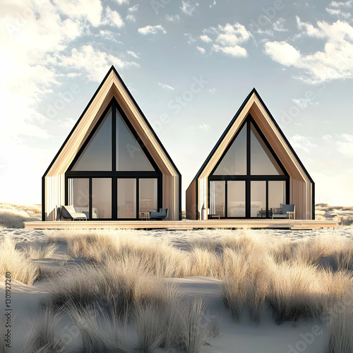 3D Illustration Modern A-Fr...