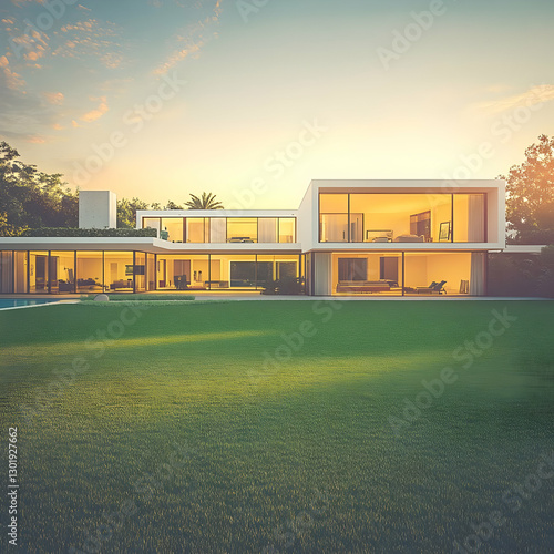 3D Illustration Modern Hous...