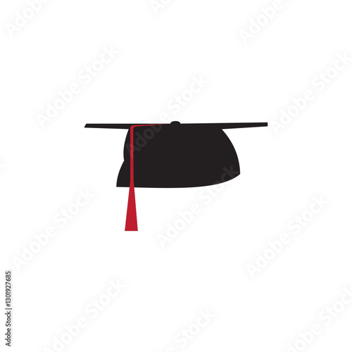 Mortar board icon vector illustration on white background. Academic achievement hat