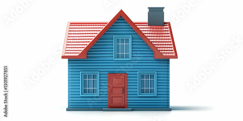 3D Illustration Cozy Blue H...
