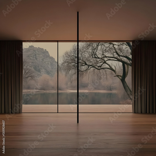 3D Illustration Empty Room ...