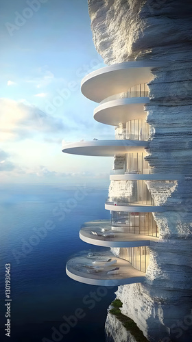 3D Illustration Cliffside L...