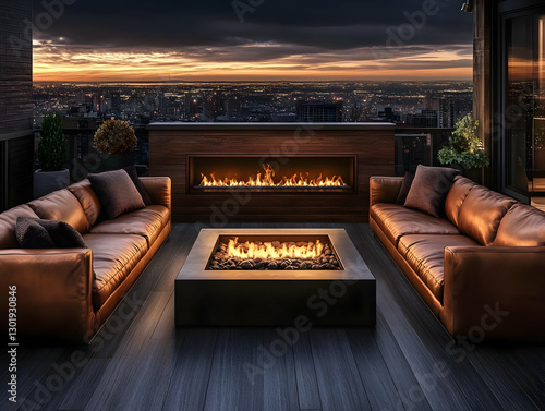 3D Illustration Rooftop Lou...