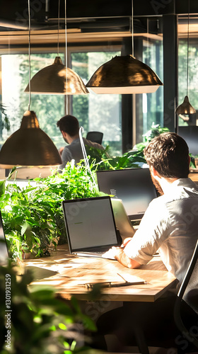 Photo Modern Office Green W...